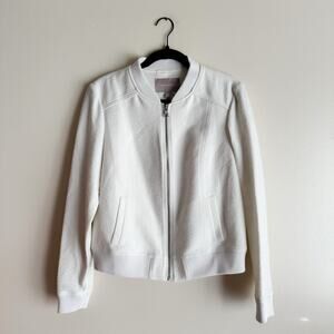 Banana Republic Outlet Off White Textured Bomber Jacket Medium NWT Elevated